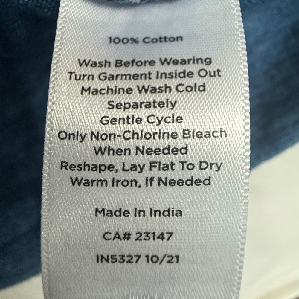 Talbots Shirt Dress Womens Medium Blue Slub Knit 100% Cotton 3/4 Sleeve Casual - Picture 9 of 9